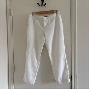 Banana Republic Women’s Linen Pants Size 6 White Fully Lined Tailored Fit